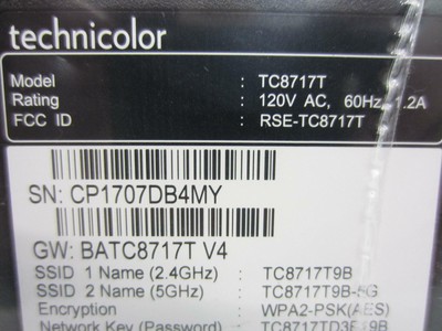 TECHNICOLOR RCA TC8717T 16X4 WIRELESS CABLE MODEM GATEWAY DOCSIS 3.0