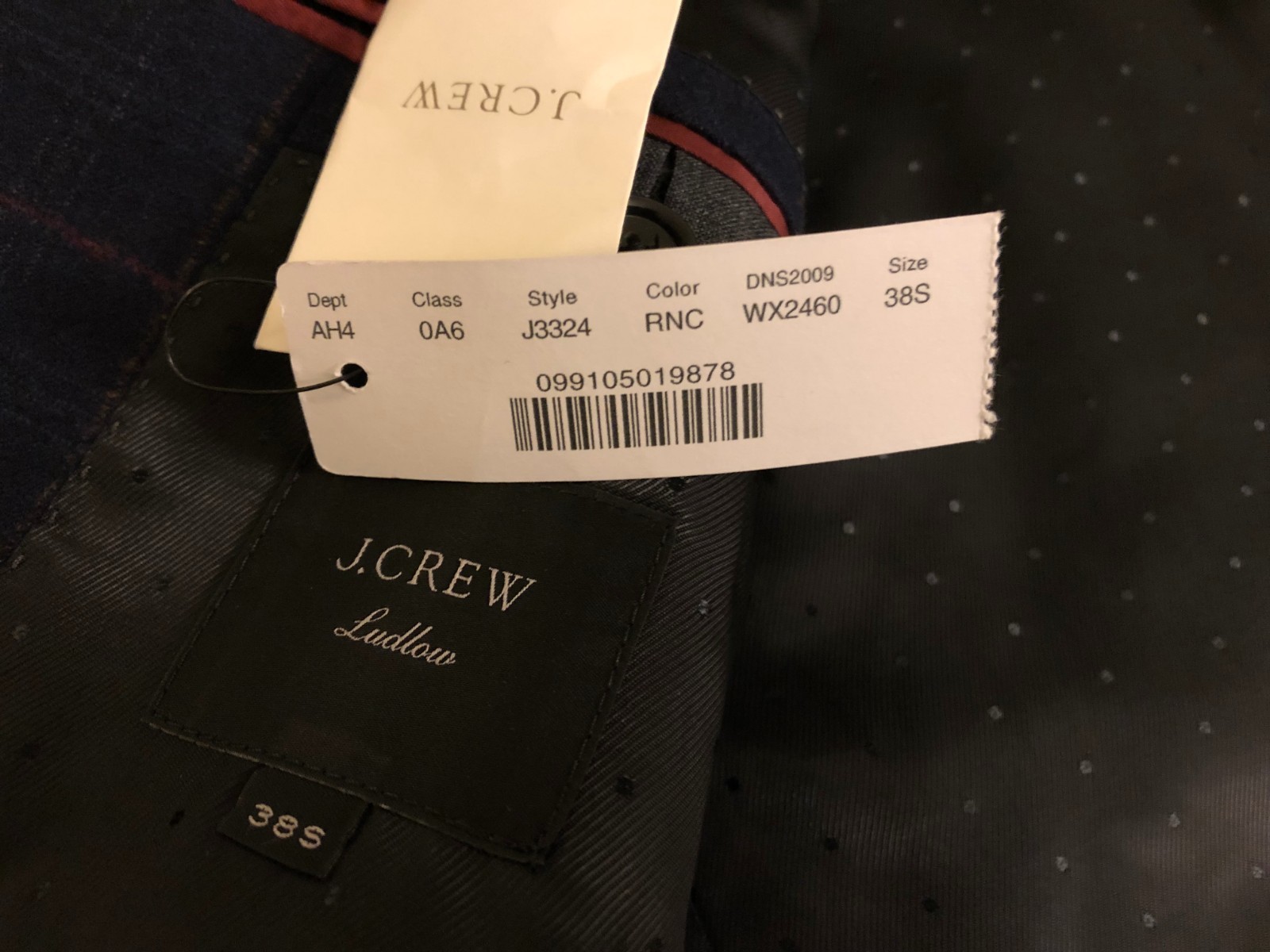 Pre-owned Jcrew J.crew Ludlow Jacket In Italian Stretch Windowpane Wool, Roger Navy Check, 38s In Multicolor