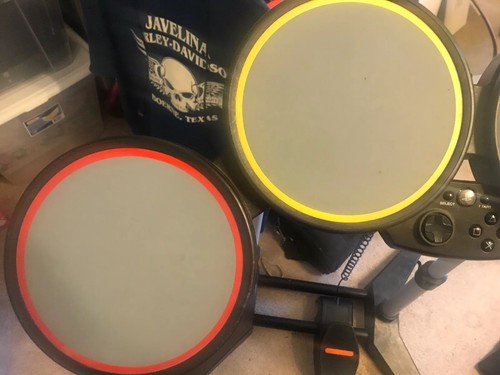 PlayStation 2 Wired Rock Band Drum Set, Foot Pedal, Also Rock Band 2 PS3 Game