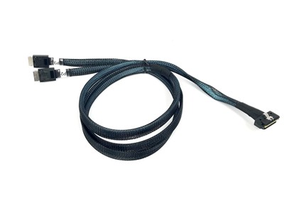 Low Profile SlimSAS Strait 8i to OCulink 4 - Lane x2-Port Y-Cable 1 Meter