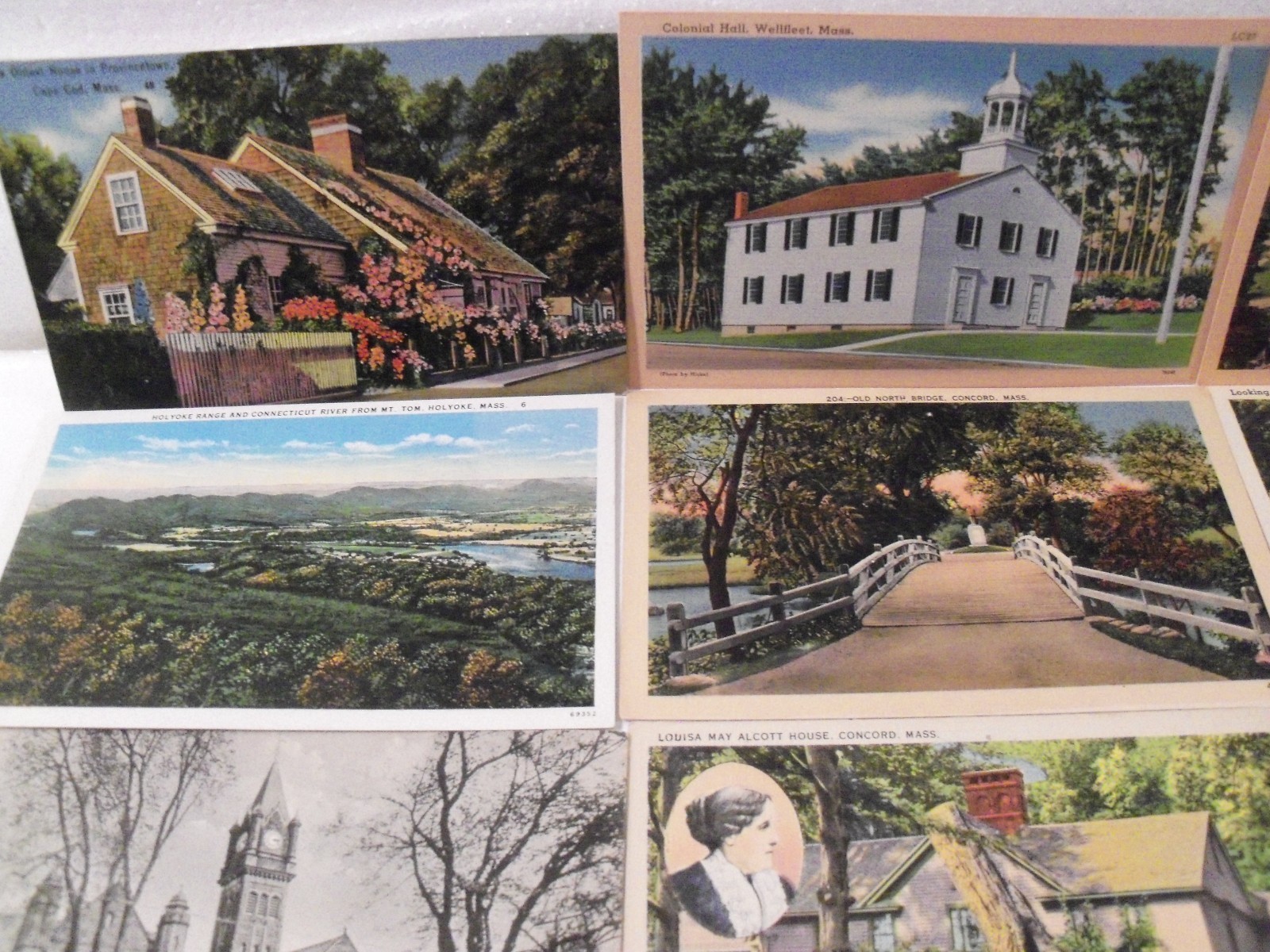 MASSACHUSETTS! MA. LINEN 28 UNPOSTED POSTCARD LOT WWII & PRE-WWII 1 LARGE LETTER