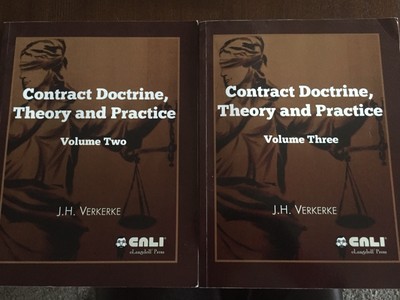 Contract Doctrine, Theory& Practice by JH Verkerke Volume 2 & 3.
