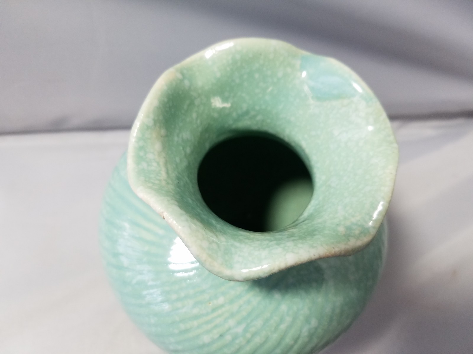 Shawnee Pottery Vase Vintage Antique Teal Mint Painted Flower Vase Home Decor