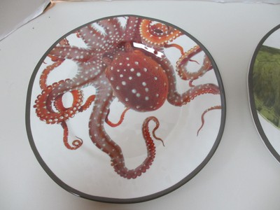 Pottery Barn Sea Life Critter Melamine Salad Plates - set of 4 New with netting.