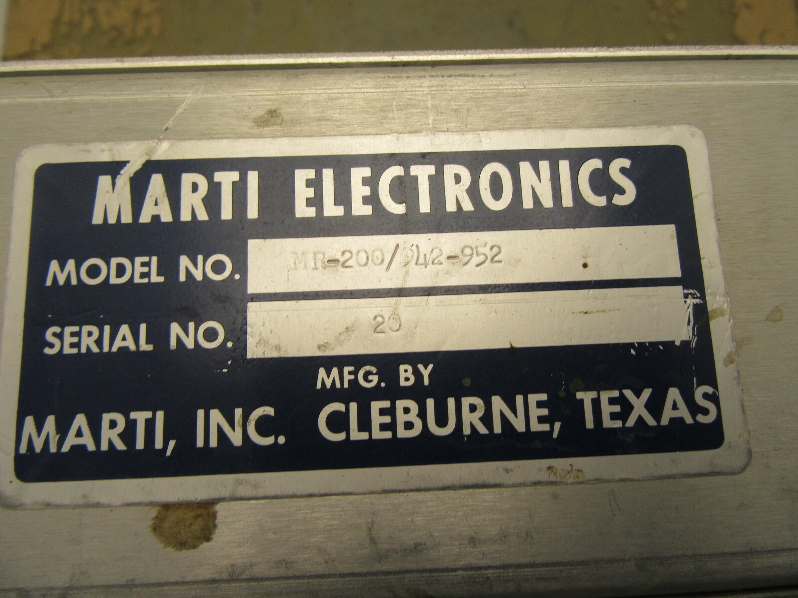 vintage marti electronics mr-200/942-954 tube radio unit [4*Y-29]