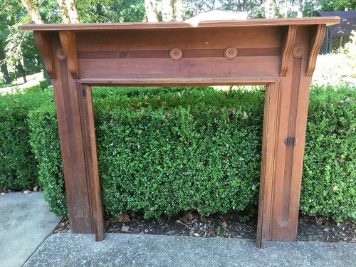 VINTAGE WOOD FIREPLACE Mantel, Architectural Salvage Classical Design Surround