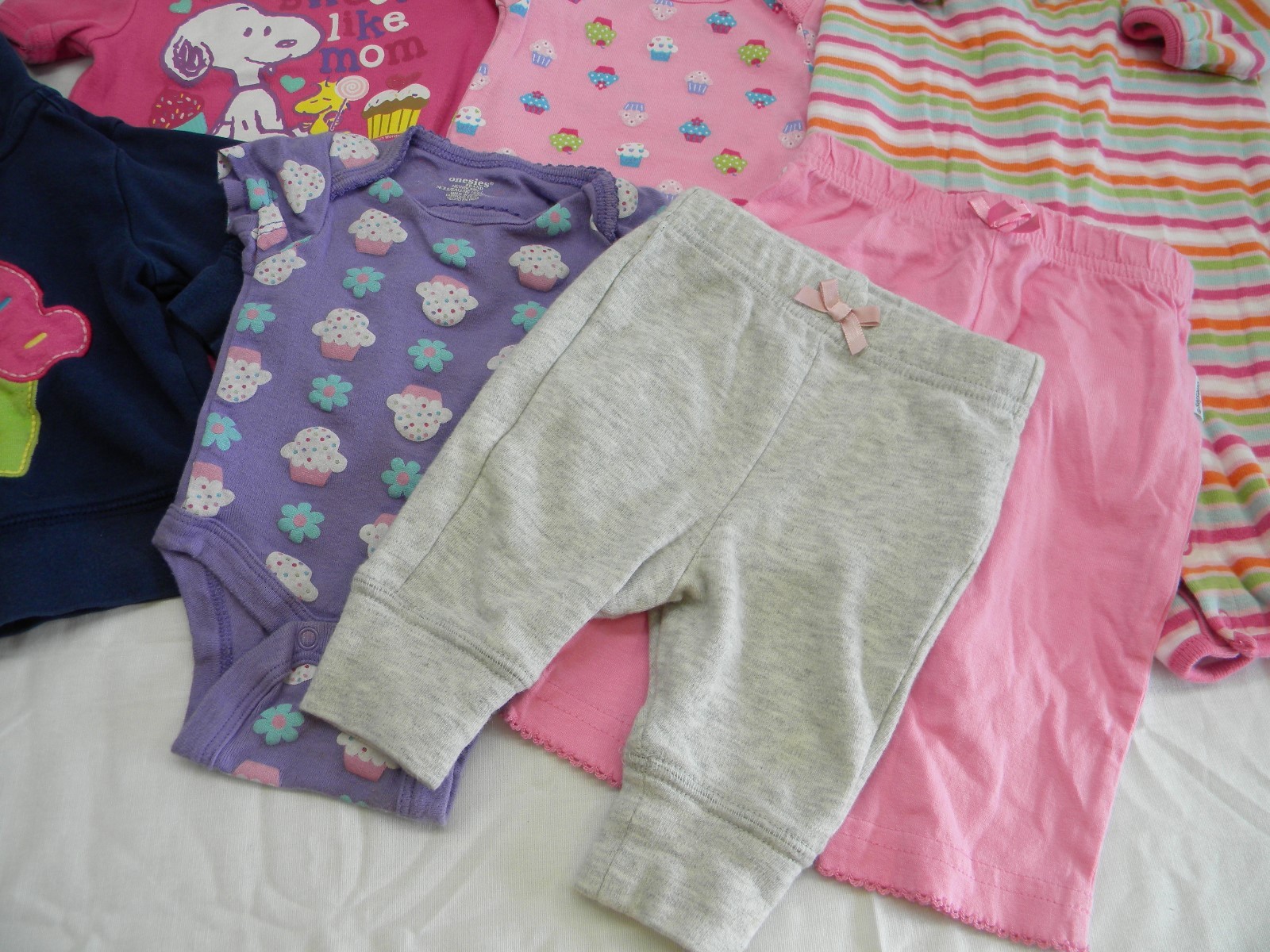 infant girl newborn nb 0-3  3 month cupcake mixed lot