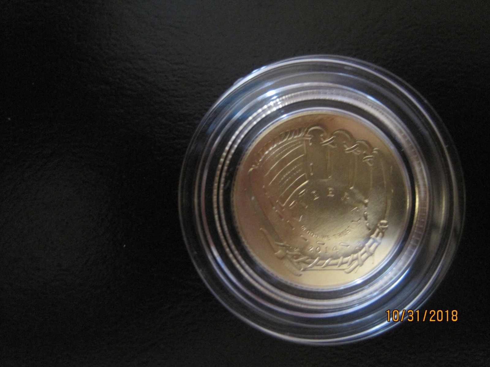 2014-W Baseball Hall of Fame Uncirculated $5.00 Gold Coin with COA
