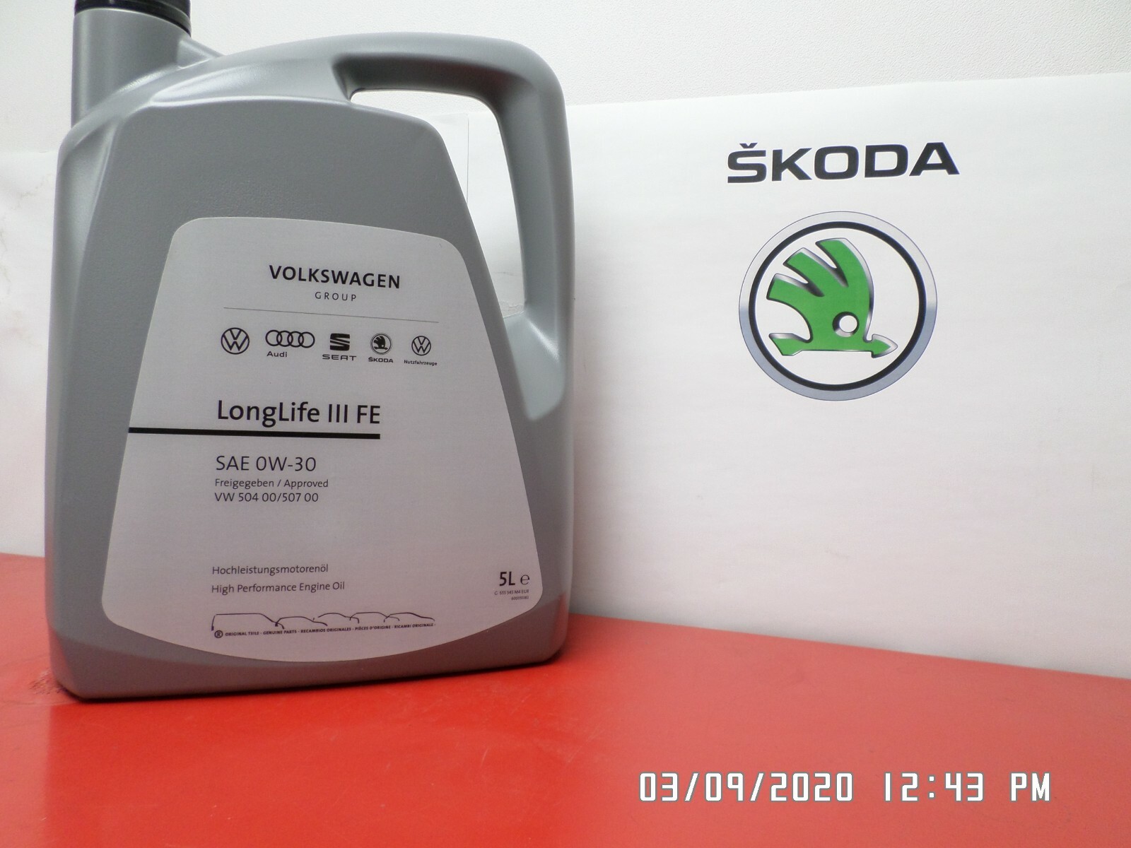 ŠKODA / VW / AUDI GROUP OIL 0W30 5LITRES 504 00/507 00