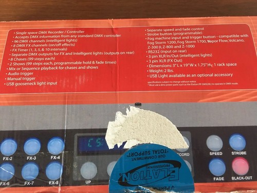 Elation Professional DMX Duo Lighting Controller And Recorder Open Box New