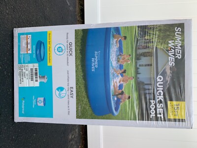 Summer Waves 15 ft x 36in Quick Set Inflatable Swimming Pool & Pump