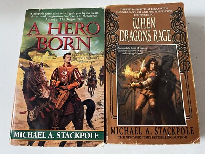 Michael A Stackpole 2 Book Lot A Hero Born When Dragons Rage Paperback Fantasy