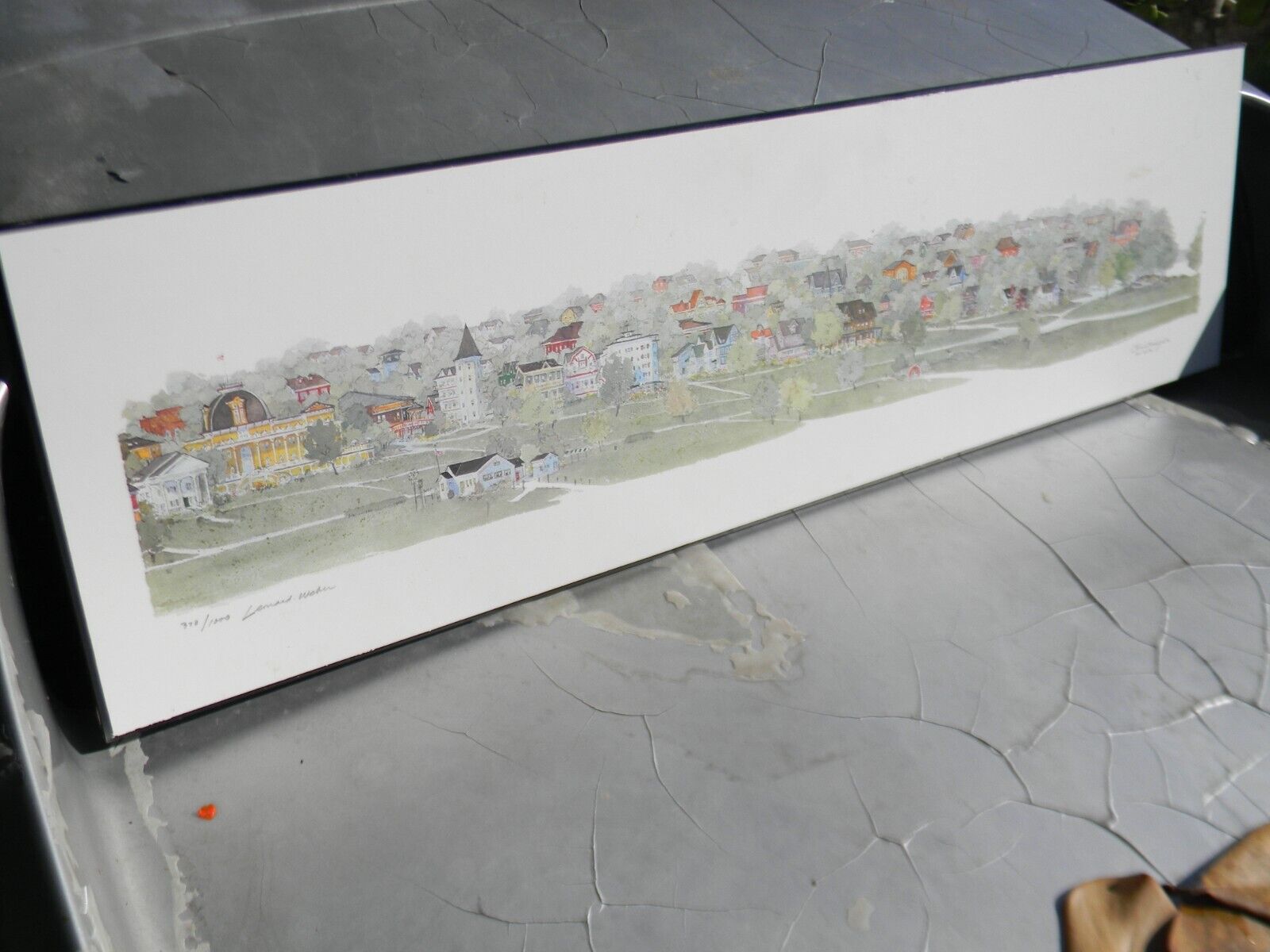 LEONARD WEBER CHAUTAUQUA NY YARD LONG ARTIST PROOF TOWNSCAPE LEONARD WEBER CHAUTAUQUA NY YARD LONG ARTIST PROOF TOWNSCAPE
