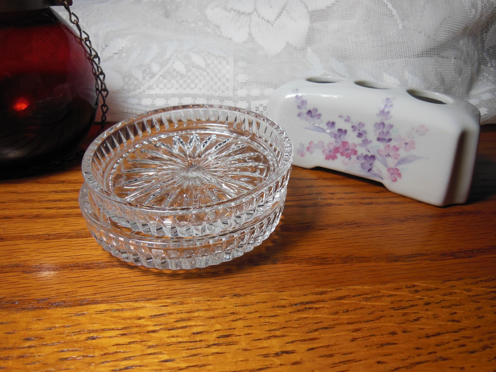 -Hanging Holder & 1981 Ron Gordon Lipstick Holder + 2 Princess House Coasters