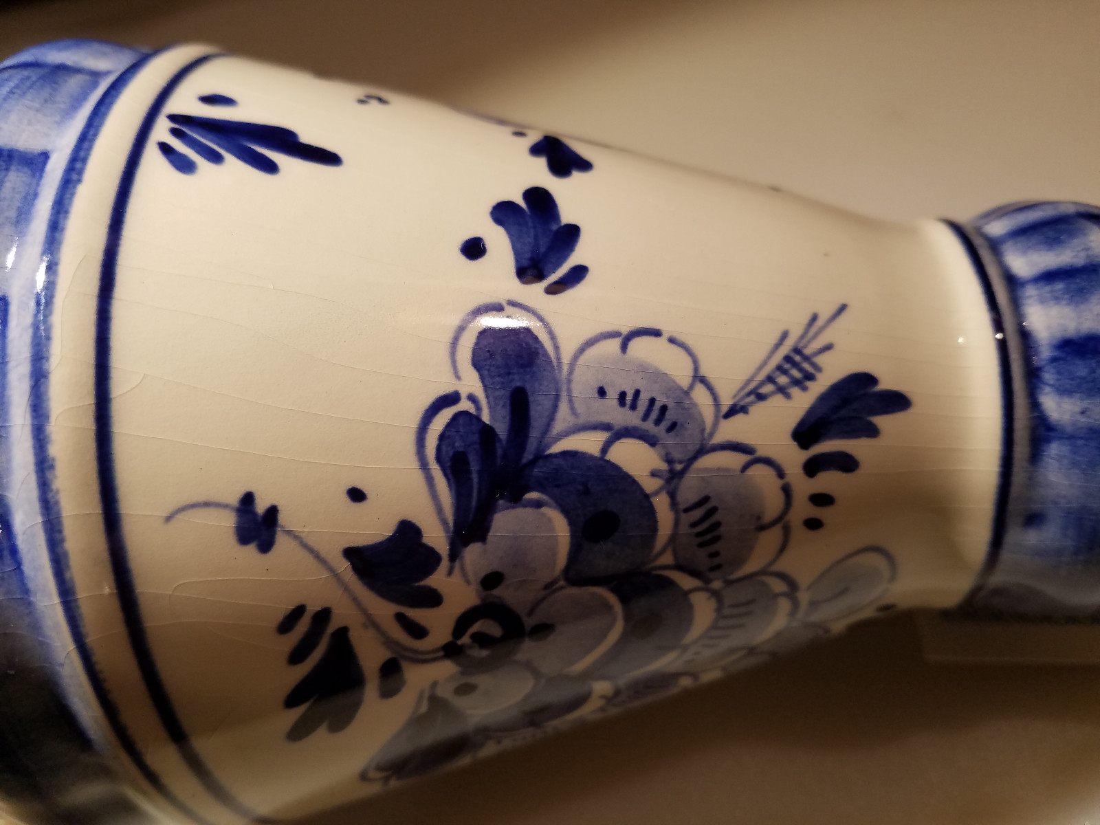 Delft Glass Blue Vase Date Unknown #99 Unused