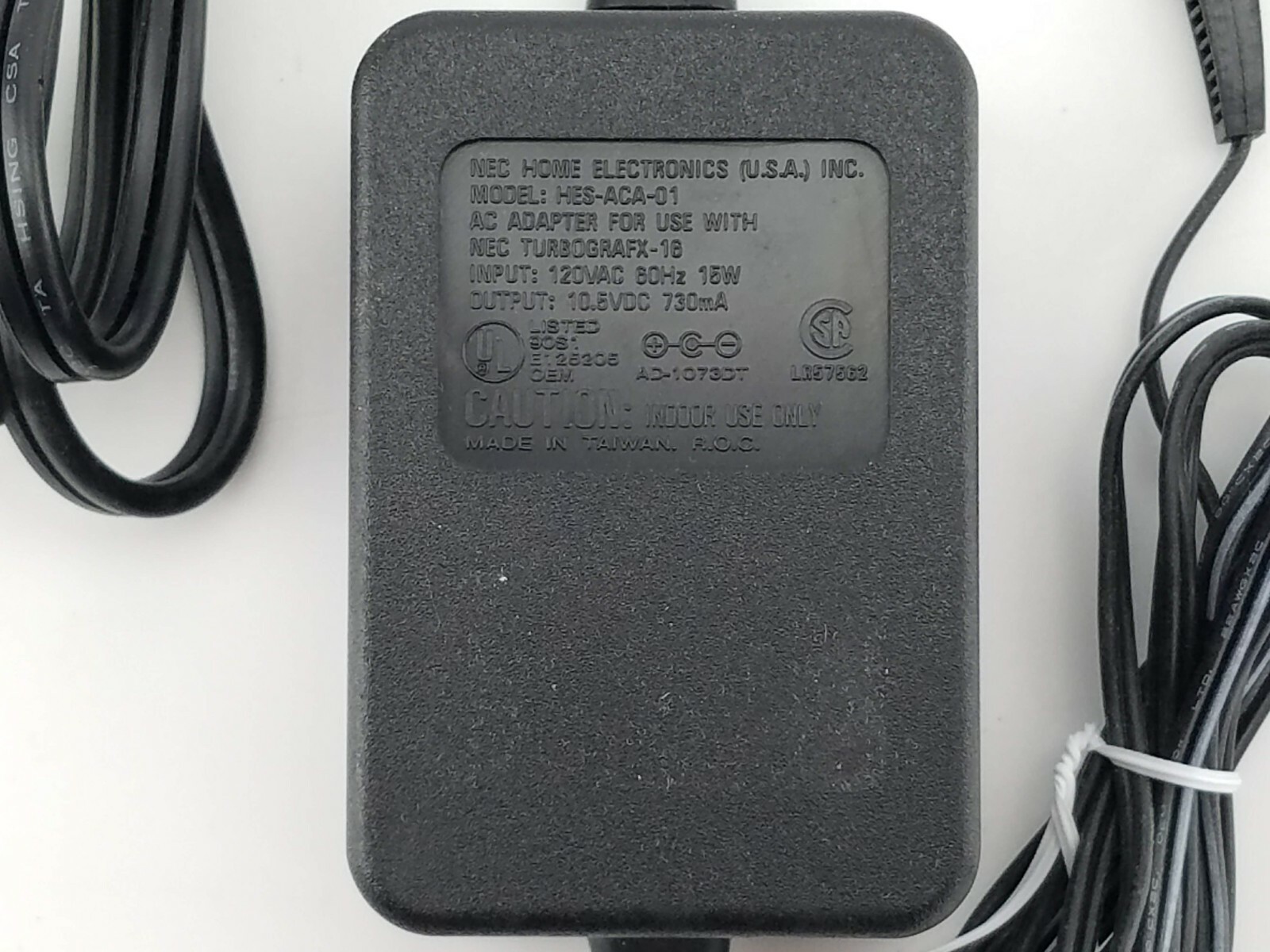 Turbografx-16 AC Adapter Power Supply HES-ACA-01 OEM DC 10.5V 730mA Coregrafx