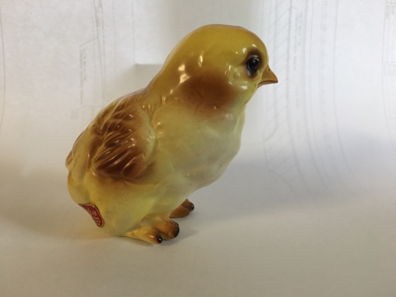 vintage LEFTON yellow baby chick figurine chicken with tag great Easter decor
