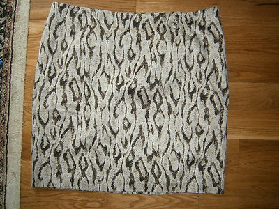 NWOT Womens Size 18 Brown Snakeskin Print Lined Dress Pencil Skirt Apt 9 Spandex