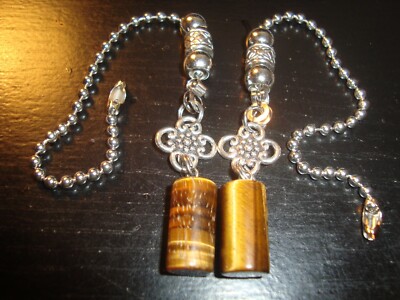 Natural Stone Tiger's Eye Mine Core Ceiling Fan Pull Chains Light/Lamp Pulls