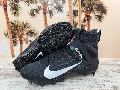 Nike Alpha Menace Elite 2 Flyknit Football Cleats Black AO3374-001 Men's Size 15