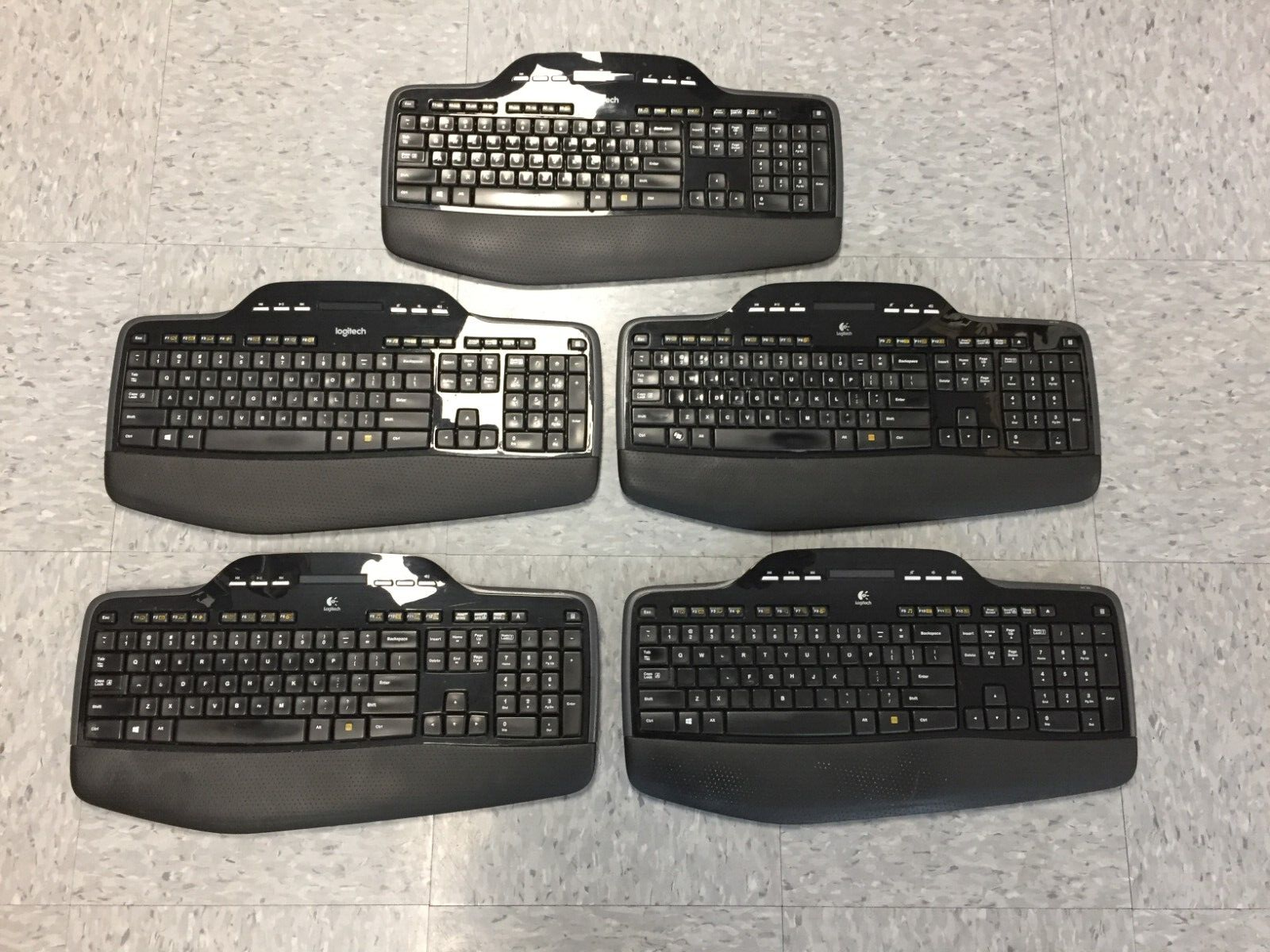LOT of 5 Logitech MK700/MK710 Wireless Ergonomic Keyboard No USB Receiver/Dongle