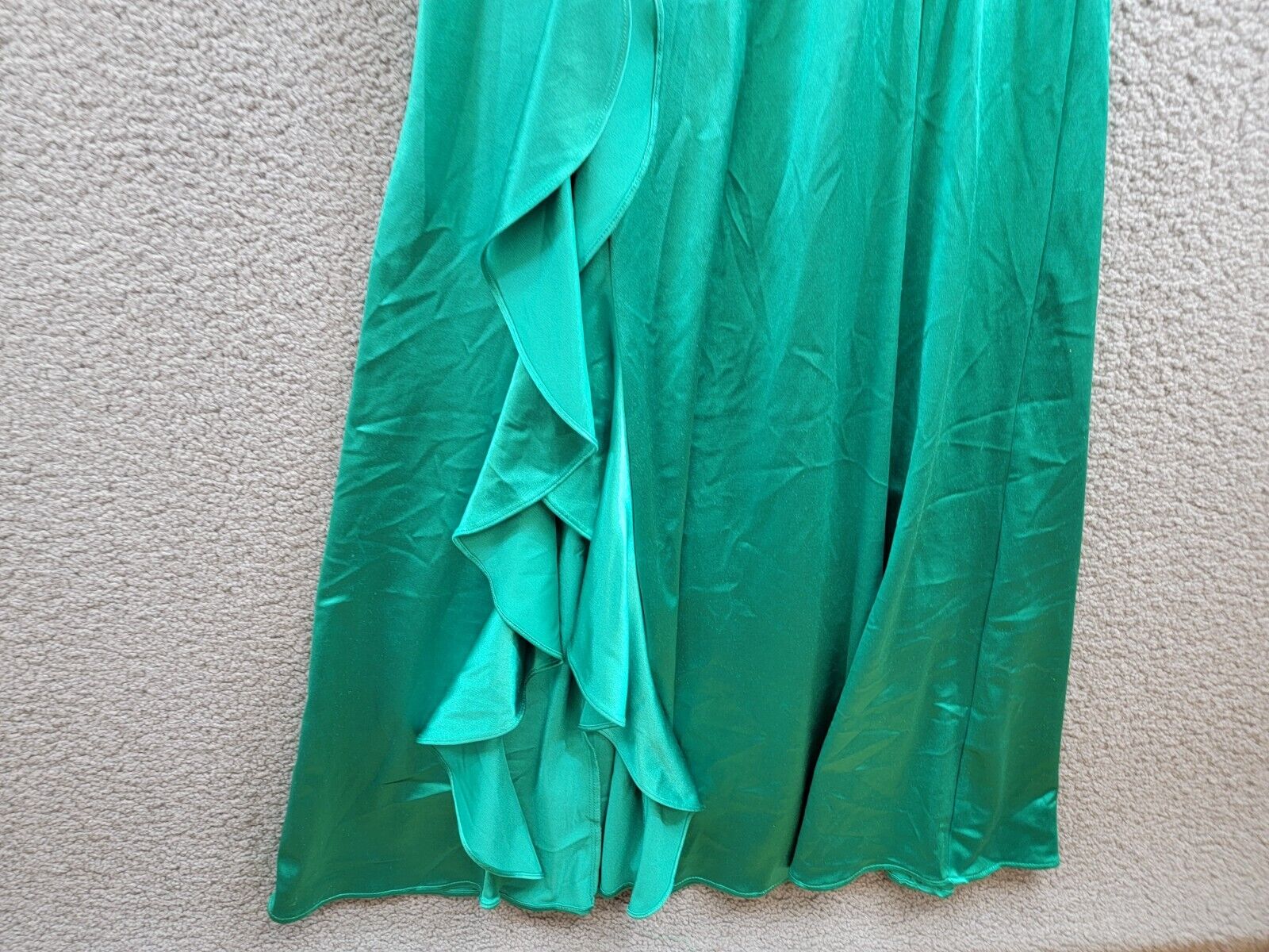 Violet Weekend One-Shoulder Tulle-Bodice Gown Juniors' 1/2 Jade Back Zip Closure - Picture 4 of 16