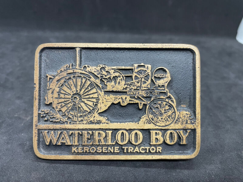 John Deere Waterloo Boy Kerosene Tractor Bronze Belt Buckle