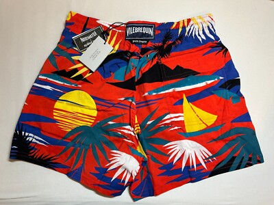 *NWT* Vilebrequin x Palm Angels Hawaiian-print Swimming Shorts (Medium)