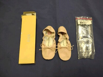 New Bloch Girl Leather Ballet Slippers 13.5 Bunnyshop Dance Shoes Cotton Lining 