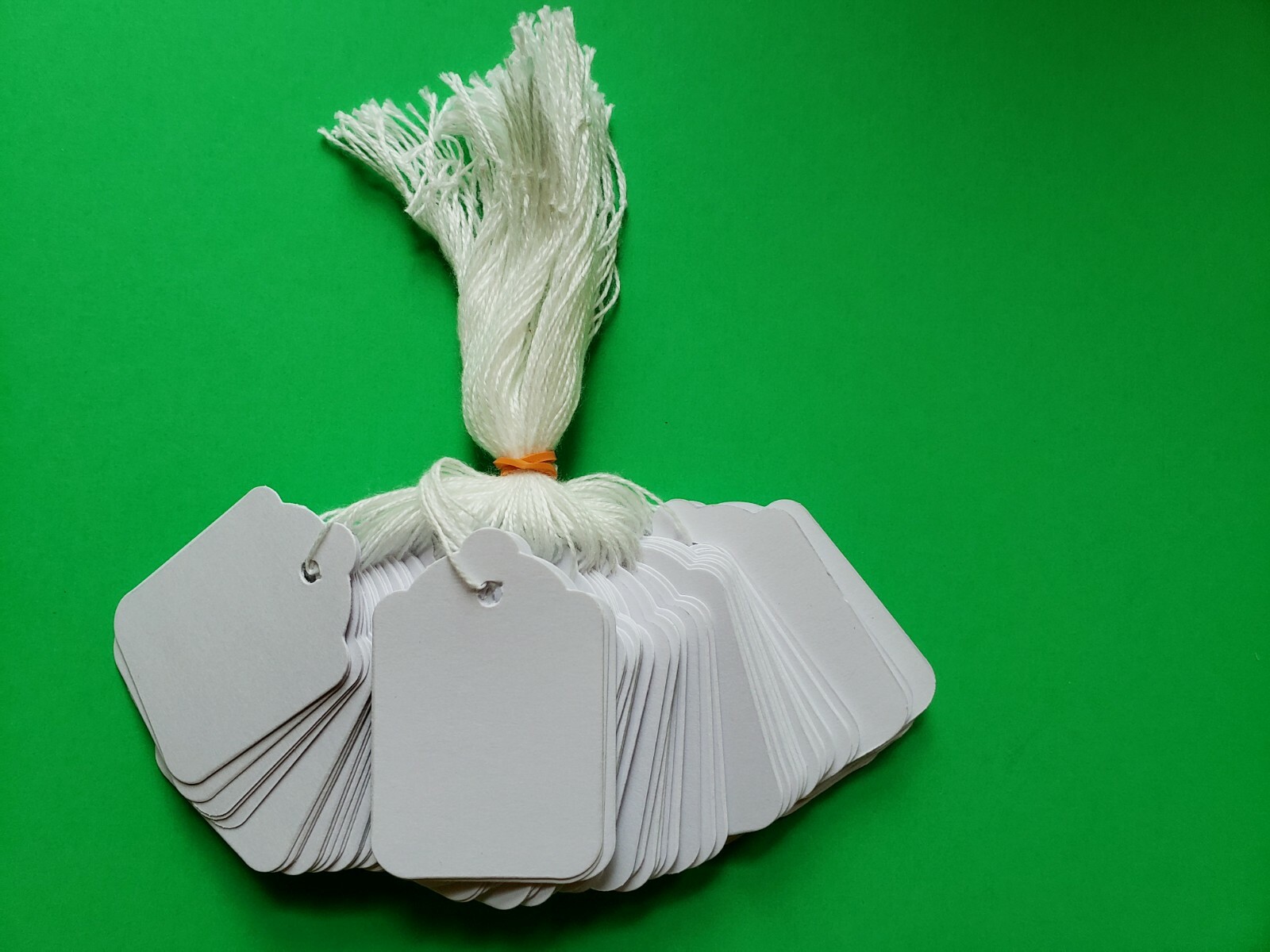 Blank White Price Tags Large Small Hang String Strung Jewelry Merchandise 