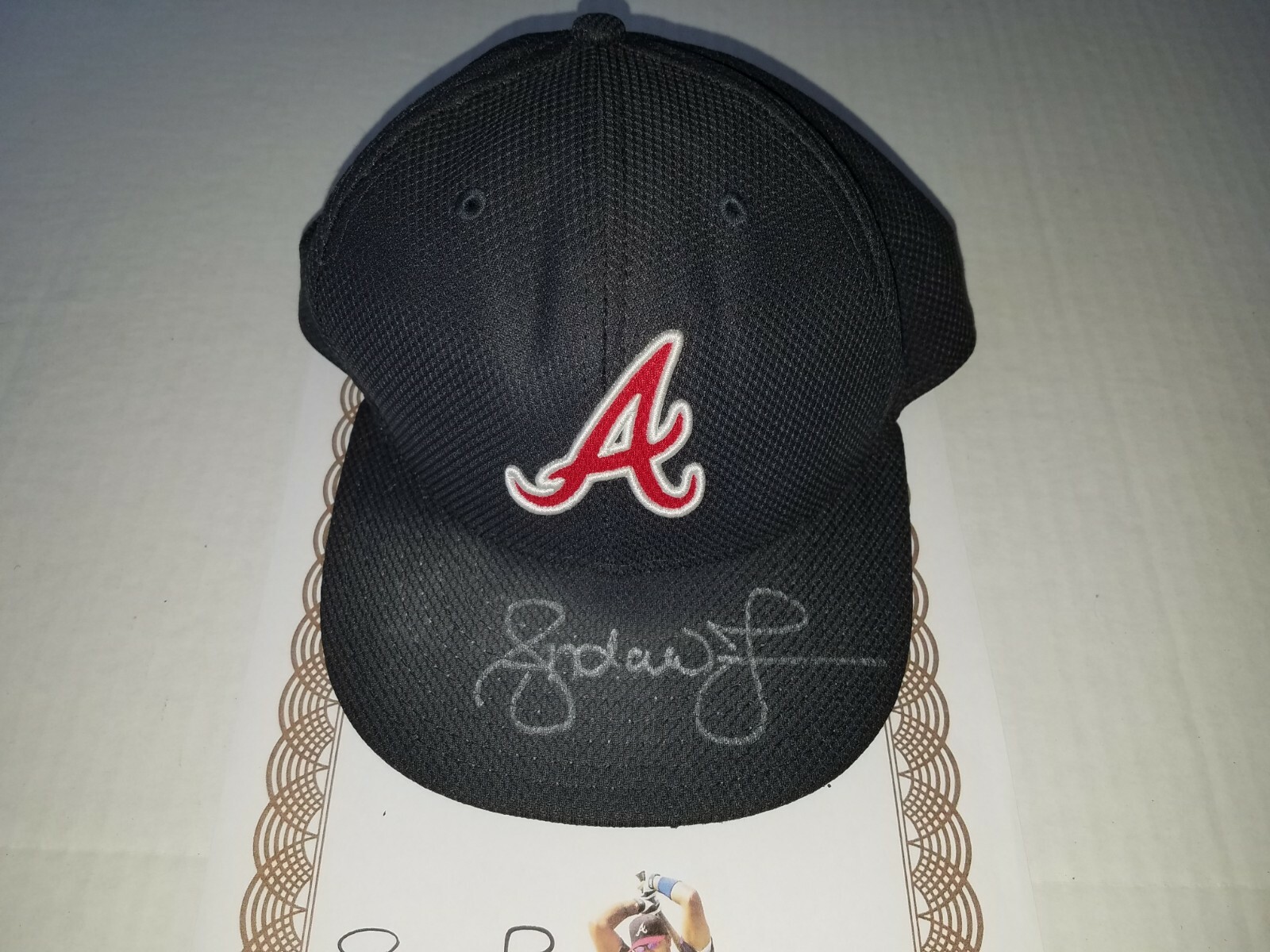 Andruw Jones Atlanta Braves GAME USED AUTOGRAPH HAT MLB ALL STAR