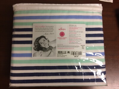 NIB Whim by Martha Stewart collection Full 4-pc 100%cotton sheet set 