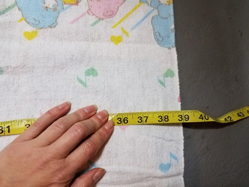 Vtg Care Bears flannel baby Blanket 80s Nursery pastel Musical receiving crib