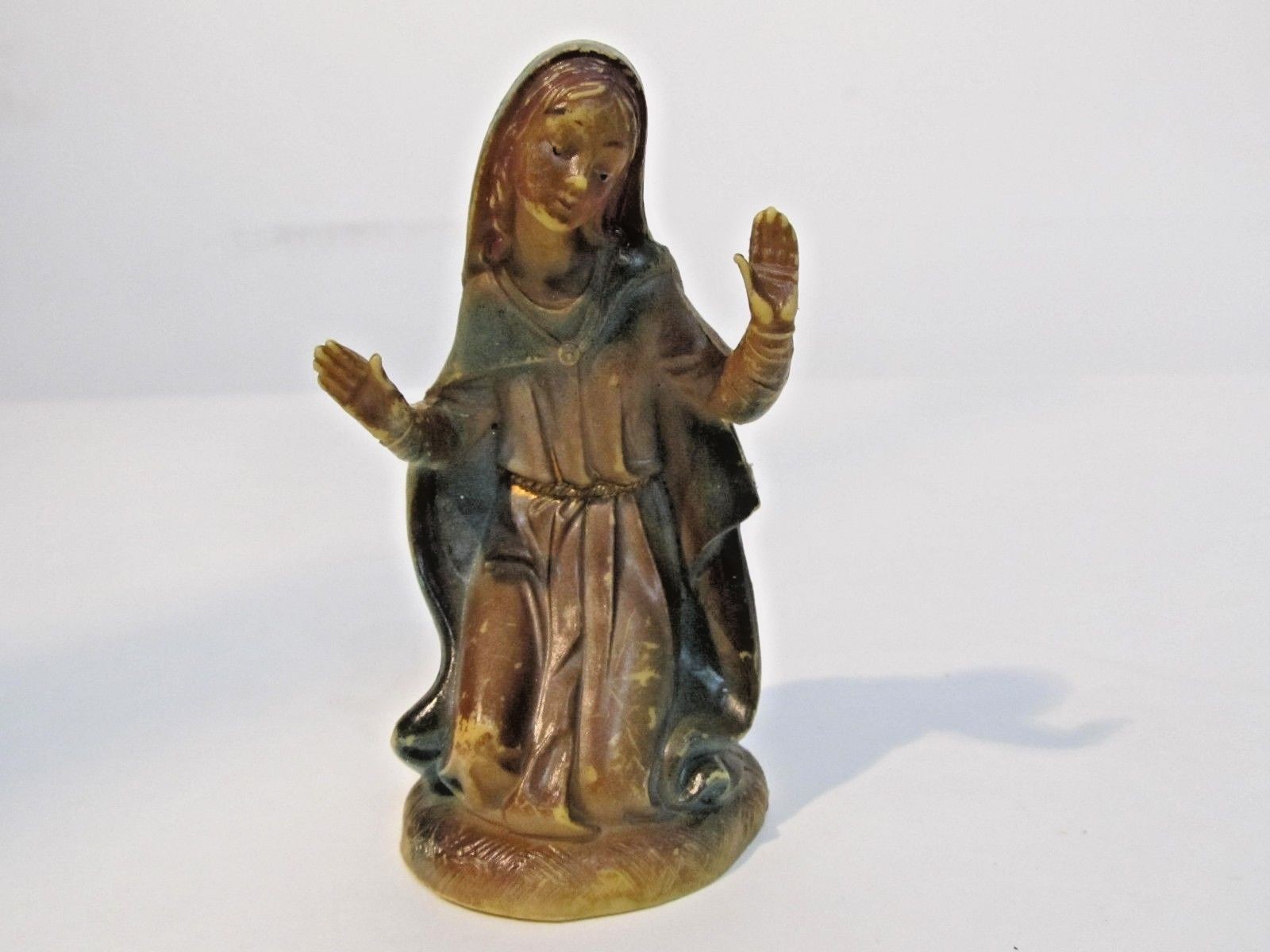 Vintage Plastic Nativity Set in the Italian Style 6 Pcs. Needs to be Repainted