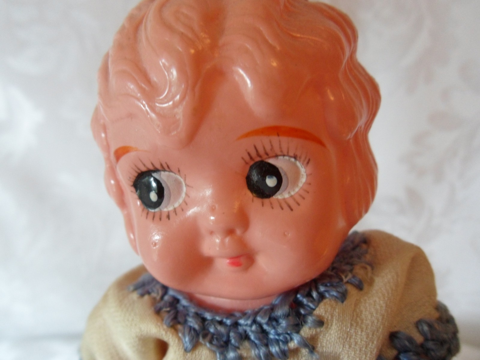 Celluloid Carnival Kewpie Powder Shaker Doll Japan with Dress 6