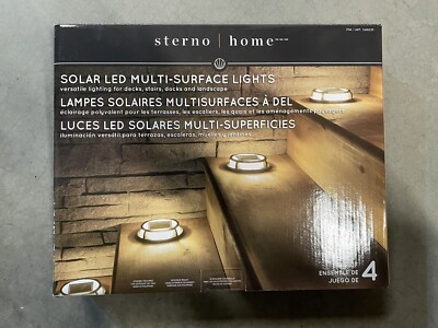 Sterno Home Solar Multi-Surface Deck Drive Path Accent LED Light, 4-pack