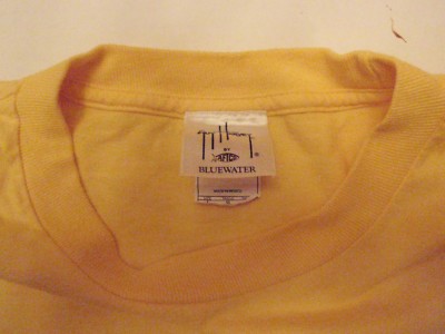 Guy Harvey Yellow Long Sleeve Shirt Boys Large Mako Shark and Tuna