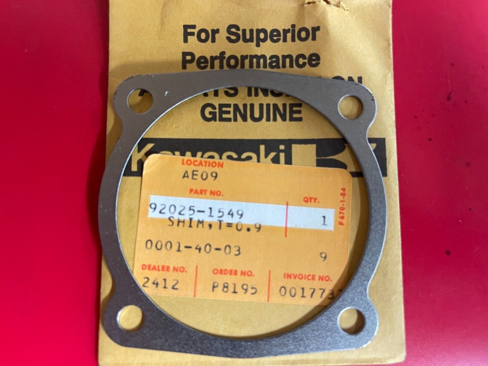 まひむ NOS KAWASAKI 92025-1549 SHIM,T=0.9 | eBay