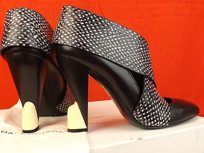 Pre-owned Balenciaga Black Wrap Snake Print Leather Sculpture Heels Pumps 39 292683