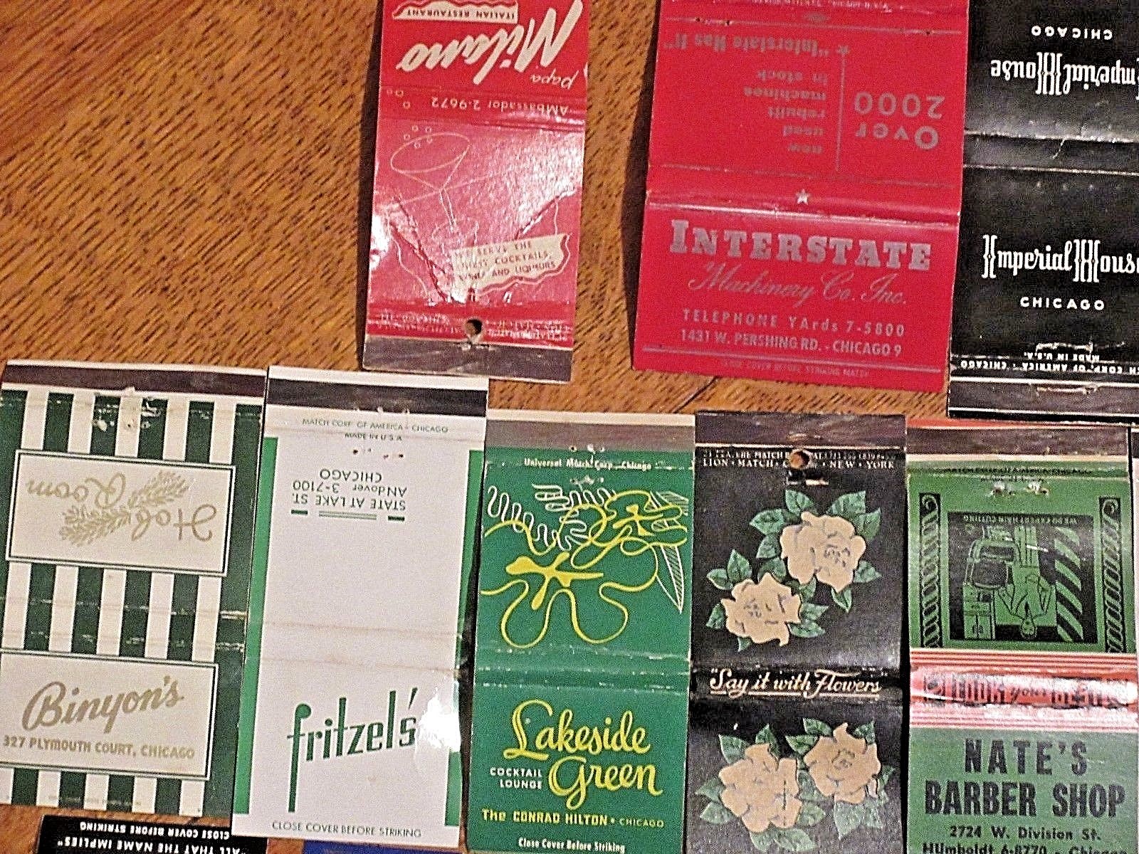 Lot of 53 diff Chicago & Illinois Matchbooks Dream Bar Binyon's Roller Skating