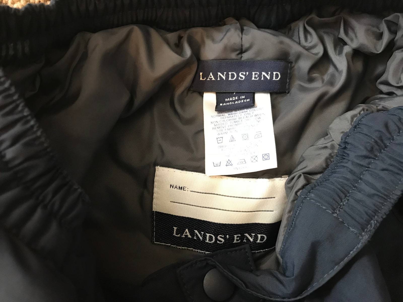 Beautiful Clean Lands End Unisex Blue Winter Pants Size 7 NICE!