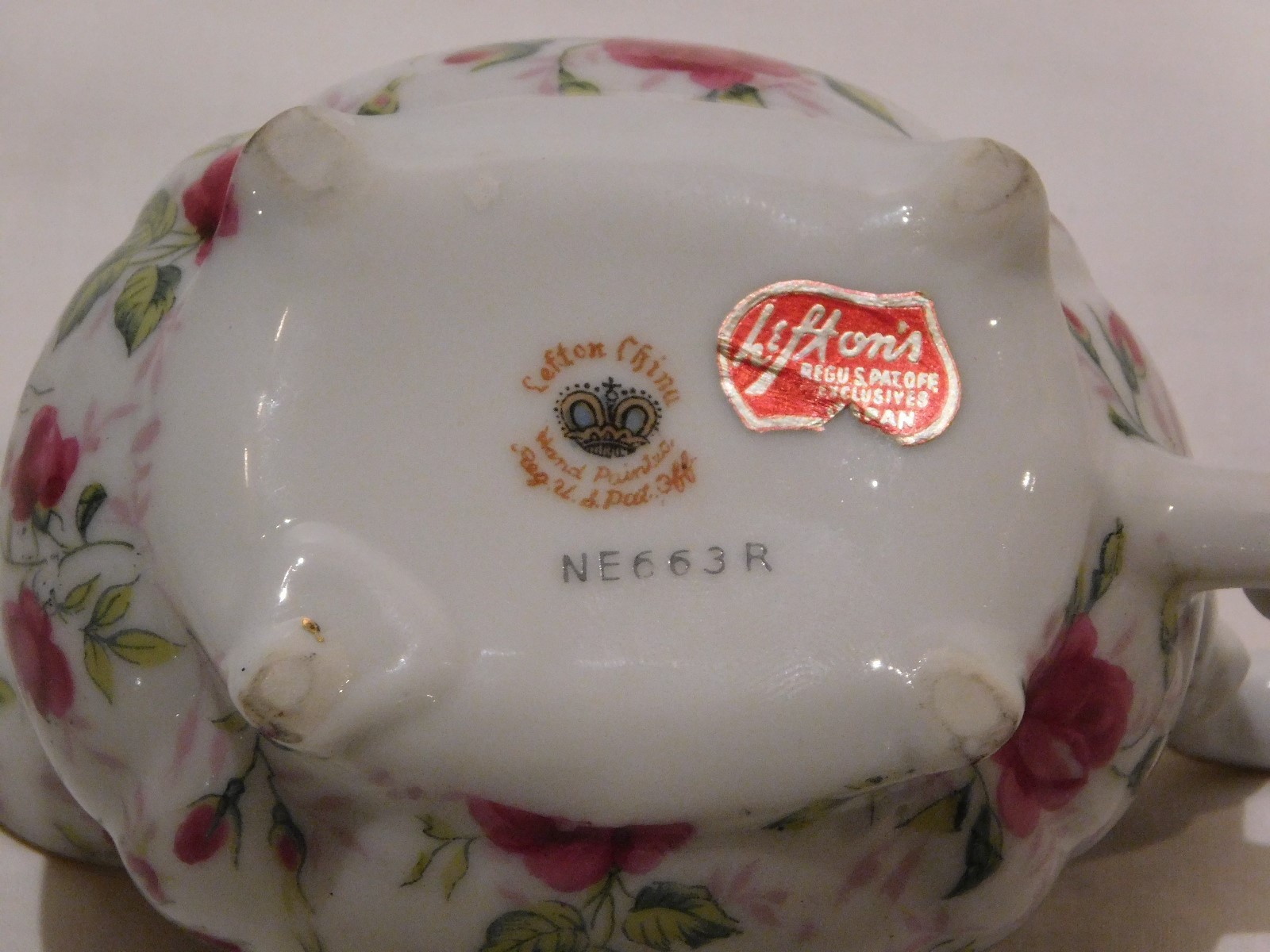 Small Vintage Lefton China Floral Creamer and Sugar Bowl Set