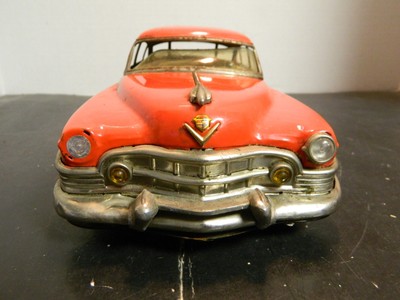 Vintage Kosuge Marusan Red Cadillac Friction Tin Car PT 28-373673 Very Good Cond