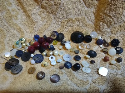 Vintage Ice Blue Faceted Buttons x 6 FREE and FAST SHIP