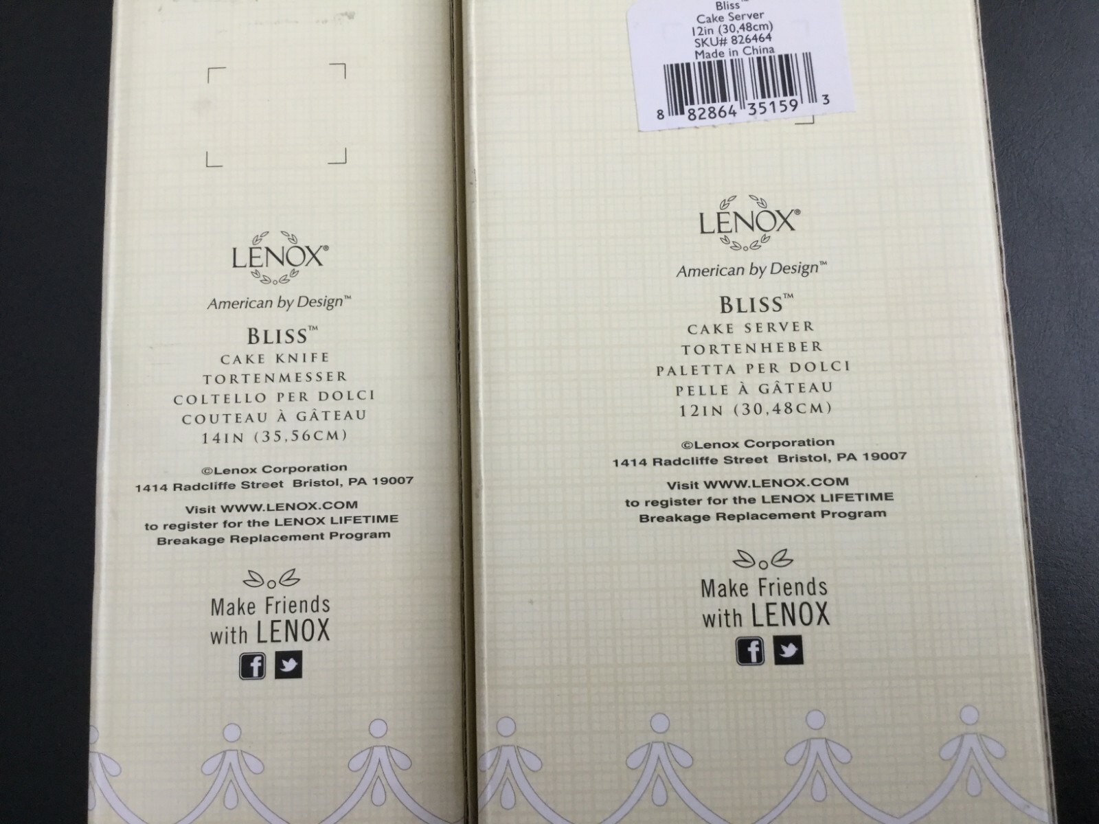 New Lenox Wedding Bliss 2 Piece Dessert Set Cake Server & Knife Stainless Steel