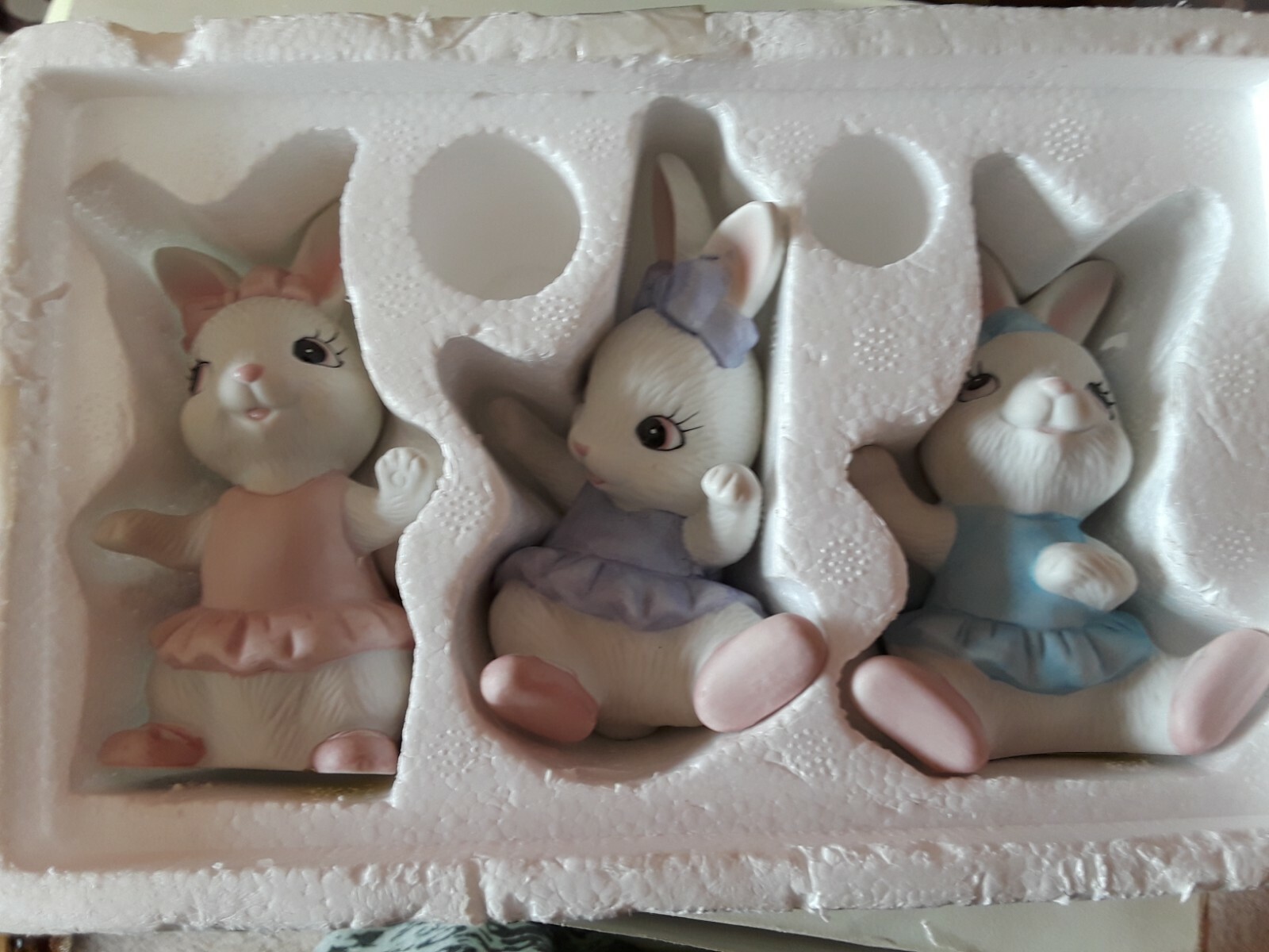 Home Interiors HOMCO vintage ballerina bunnies- 3 1/2