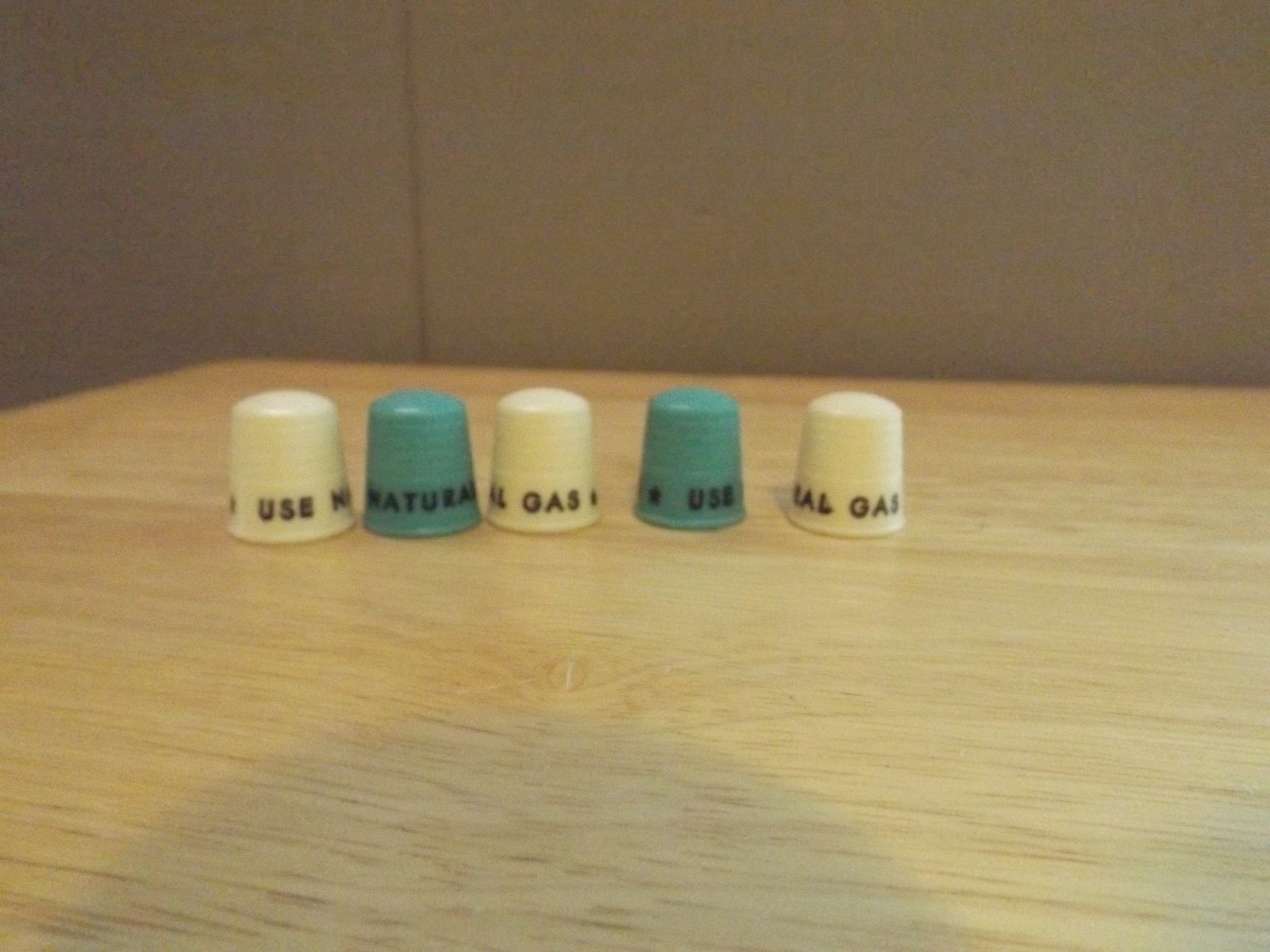 Lot of 5 Vtg Plastic Advertising Thimbles Use Natural Gas