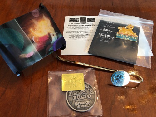 Disney Collector Society Members Only - Pin, Coin, Motion Card, Book Mark,