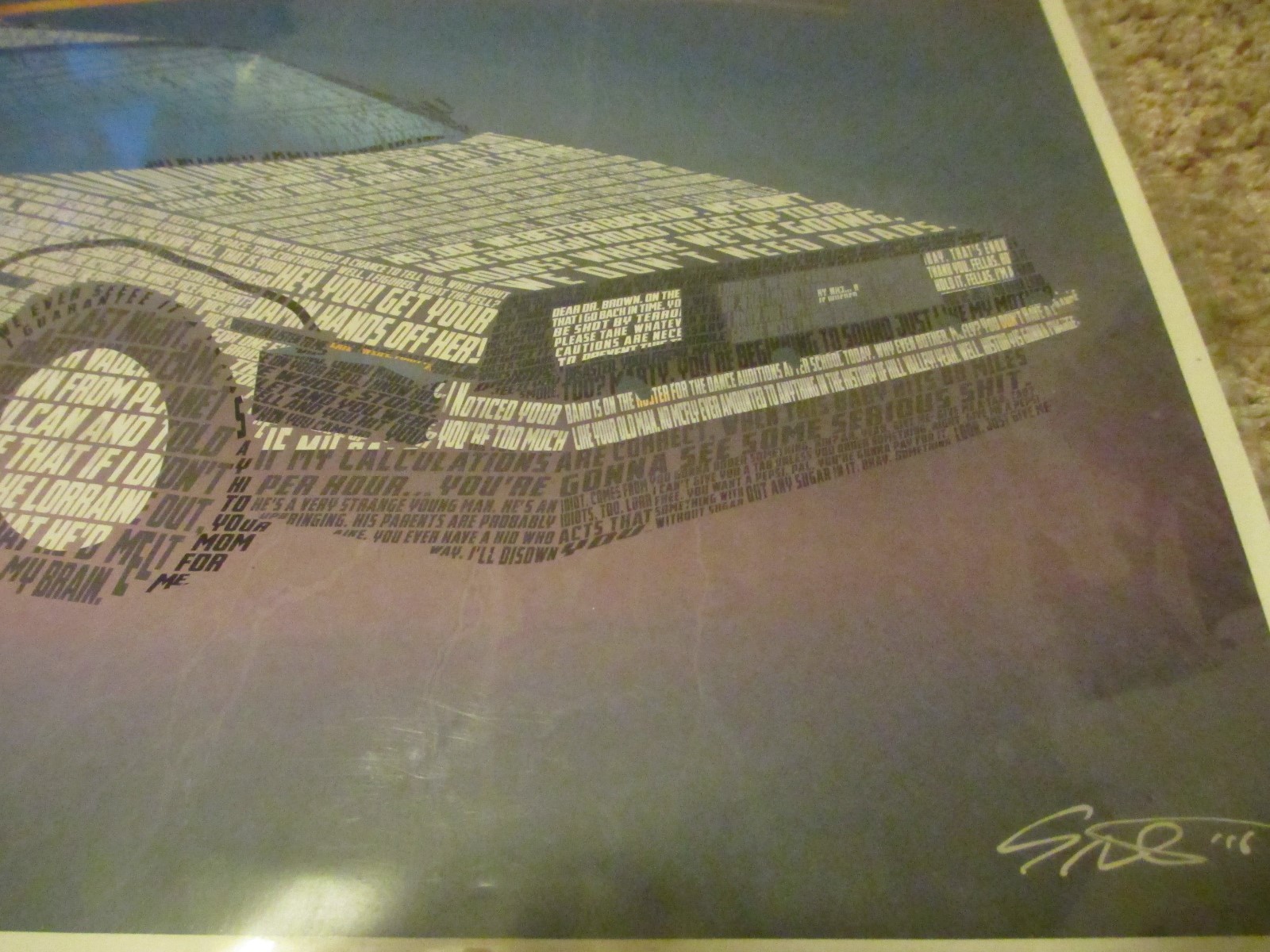 Back To The Future Lithograph Poster - Delorean - Very Rare!