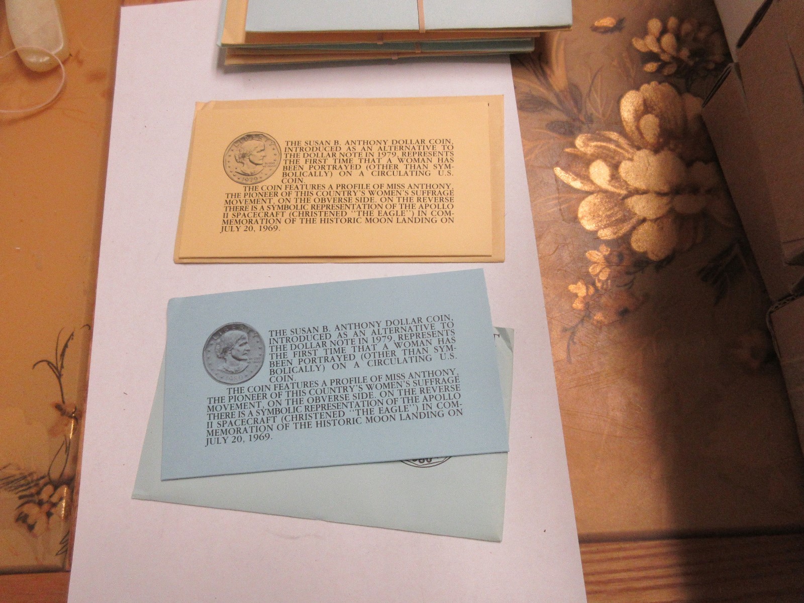 1979-1980 Susan B. Anthony Souvenir Set , 3 & 3 (6 Coins) , Lot of 5 Sets